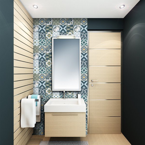 Komplet 24 naklejek ściennych Ambiance Azulejos Rony, 10x10 cm-image-1