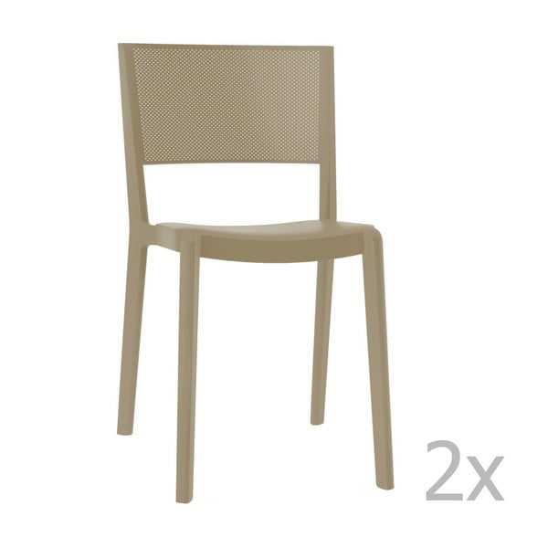 Zestaw 2 beżowych krzeseł ogrodowych Resol spot