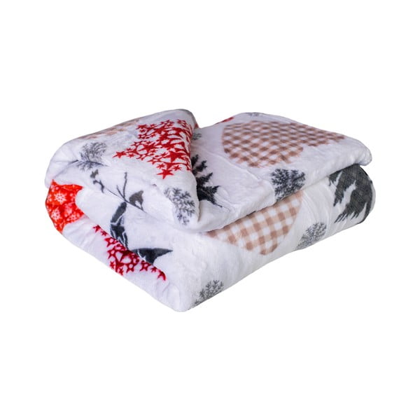 Świąteczny koc z mikropluszu 200x150 cm Deer – My House-image-1