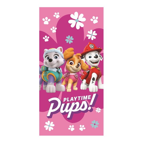 Różowy bawełniany ręcznik dziecięcy 70x140 cm Paw Patrol – Jerry Fabrics
