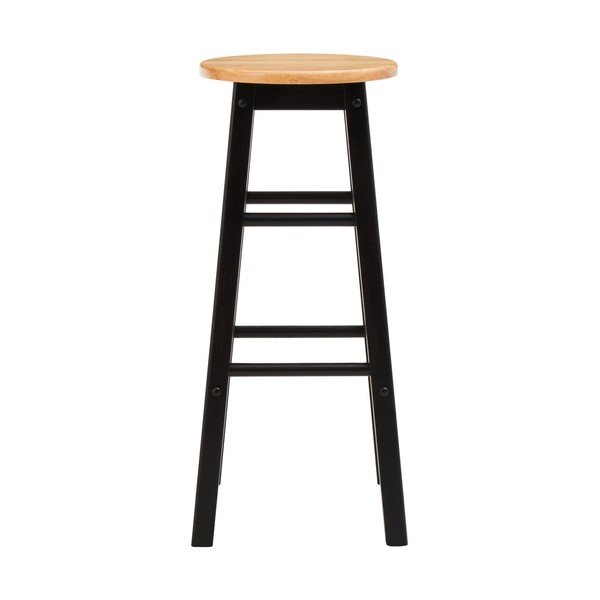 Czarny/w naturalnym kolorze hoker z litego drewna kauczukowego (wysokość siedziska 74 cm) Chester – Premier Housewares-image-2
