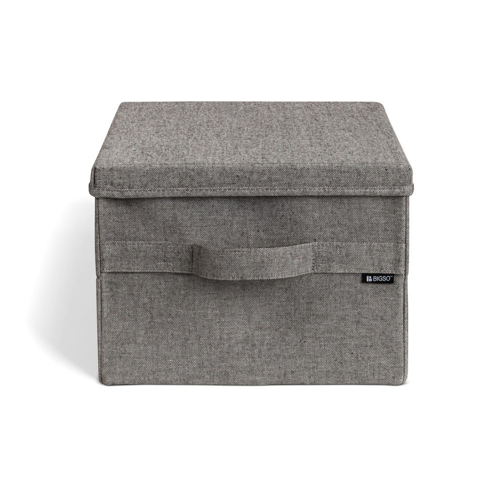Szary tekstylny pojemnik z pokrywką 31x41x22 cm Soft Storage Medium – Bigso