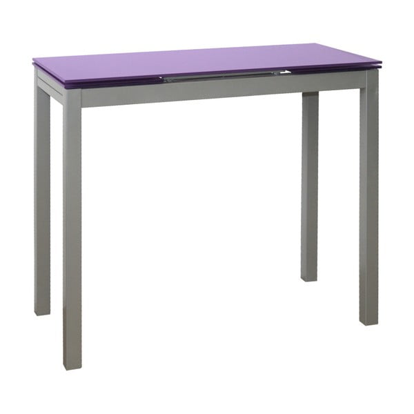 Stół rozkładany z fioletowym szklanym blatem Pondecor Cristiano, 40x85 cm