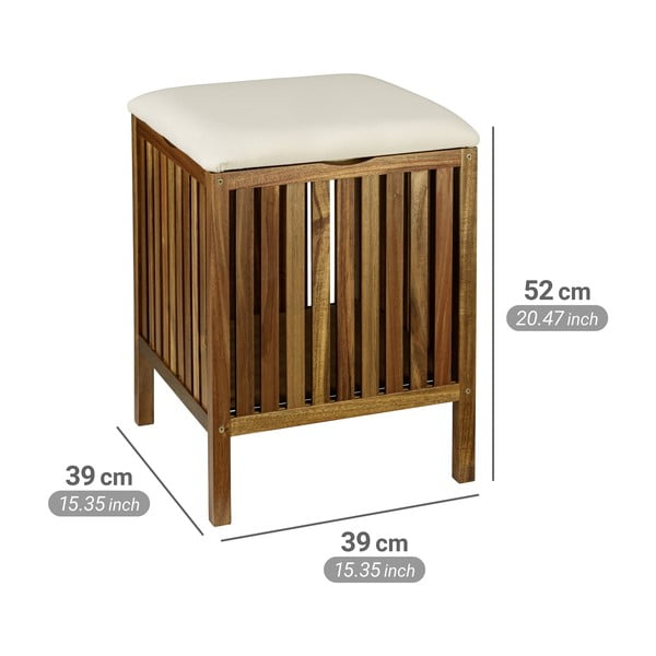 Drewniany kosz na pranie w ciemnym naturalnym kolorze 38 l Fondi – Wenko-image-4