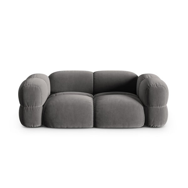 Szara aksamitna sofa 210 cm Loretto – Cosmopolitan Design