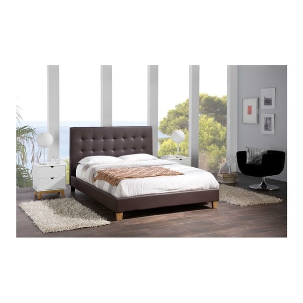 Brązowe łóżko SOB Danielle, 140x200 cm