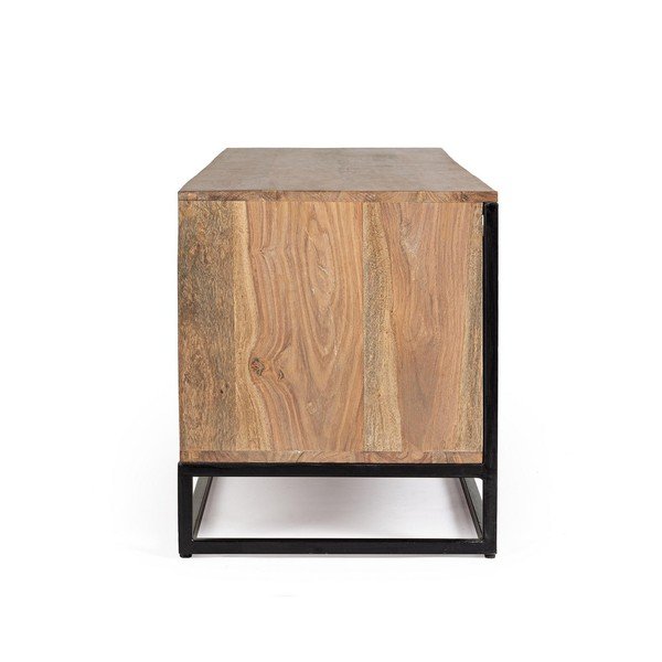 Szafka pod TV z litego drewna sheesham w naturalnym kolorze 175x50x45 cm Nartan – Bizzotto-image-4