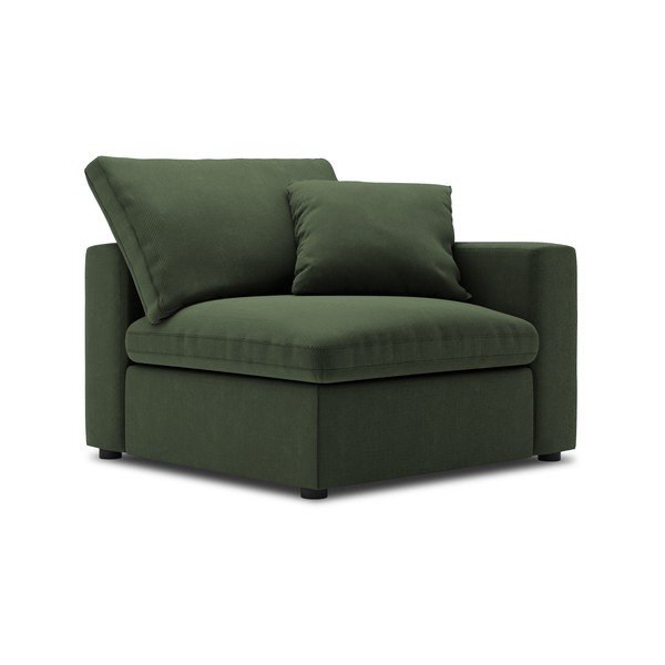 Ciemnozielona narożna część sztruksowej sofy modułowej Windsor & Co Sofas Galaxy, prawostronna-image-2