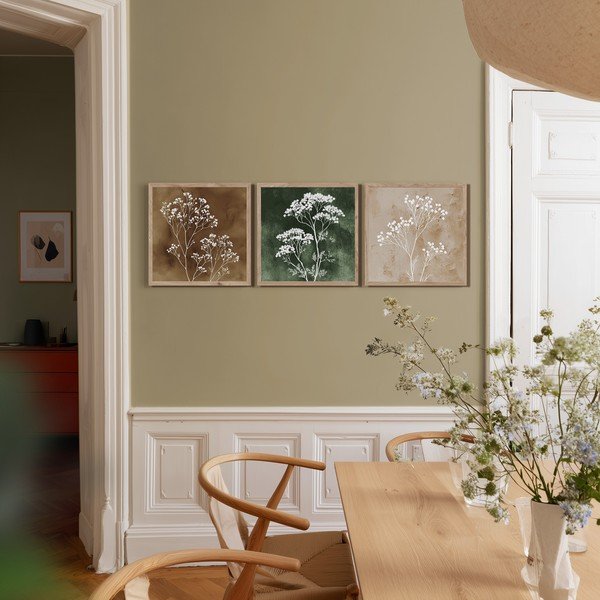 Obrazy zestaw 3 szt. 30x30 cm Floral Imprint – Styler-image-1