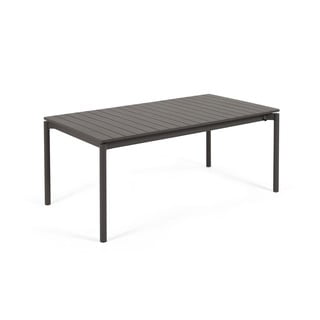 Czarny aluminiowy stół ogrodowy Kave Home Zaltana, 180x100 cm