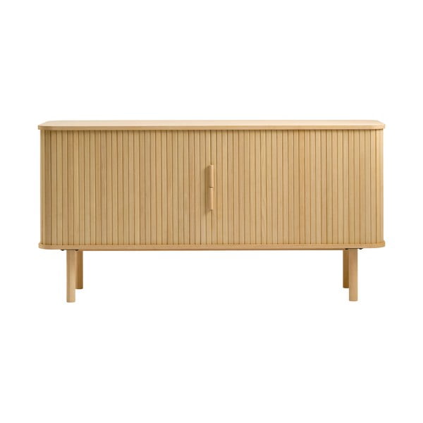 Niska komoda w dekorze dębu z drzwiami przesuwnymi 76x160 cm Cavo – Unique Furniture