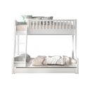 Białe piętrowe łóżko dziecięce z litego drewna sosnowego ze schowkiem 140x200/90x200 cm SCOTT – Vipack