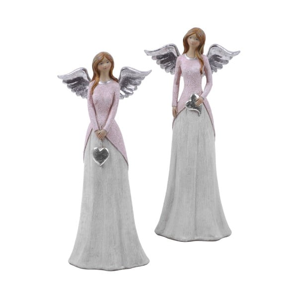 Zestaw 2 aniołków dekoracyjnych w płaszczu Ego Dekor