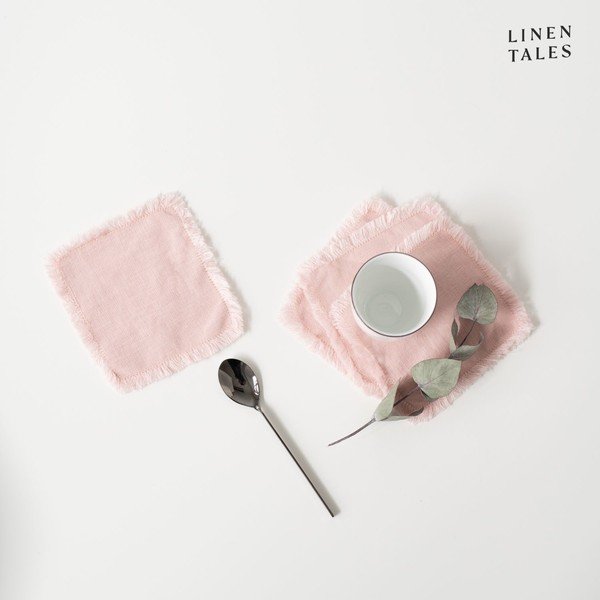 Jasnoróżowe tekstylne podkładki zestaw 4 szt. – Linen Tales