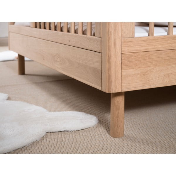 Łóżeczko z litego drewna dębowego 70x140 cm Forrest – Vipack-image-3