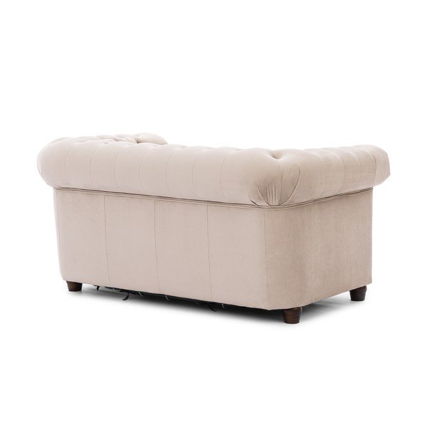 Beżowa aksamitna rozkładana sofa 148 cm York Blik – Ropez-image-3