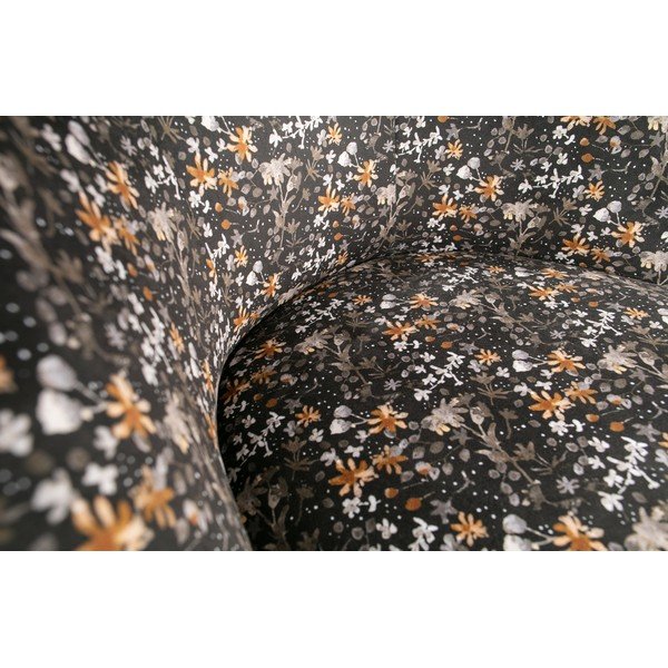 Czarny fotel w kwiaty BePureHome Vogue-image-1