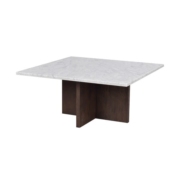 Biało-brązowy marmurowy stolik 90x90 cm Brooksville – Rowico