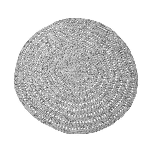 Szary okrągły dywan bawełniany LABEL51 Knitted, ⌀ 150 cm