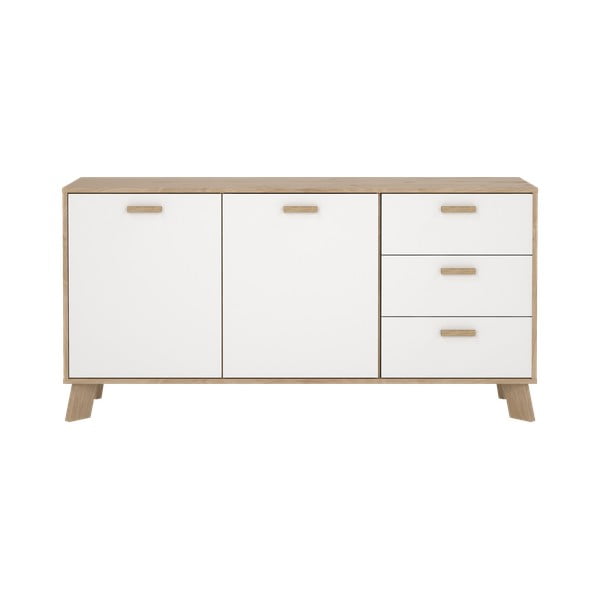 Biało-naturalna komoda w dekorze dębu 147x73x39 cm Ikast – Tvilum