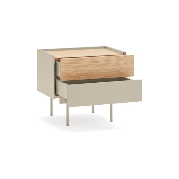 Beżowo-naturalna szafka nocna w dekorze dębu Otto – Teulat-image-2