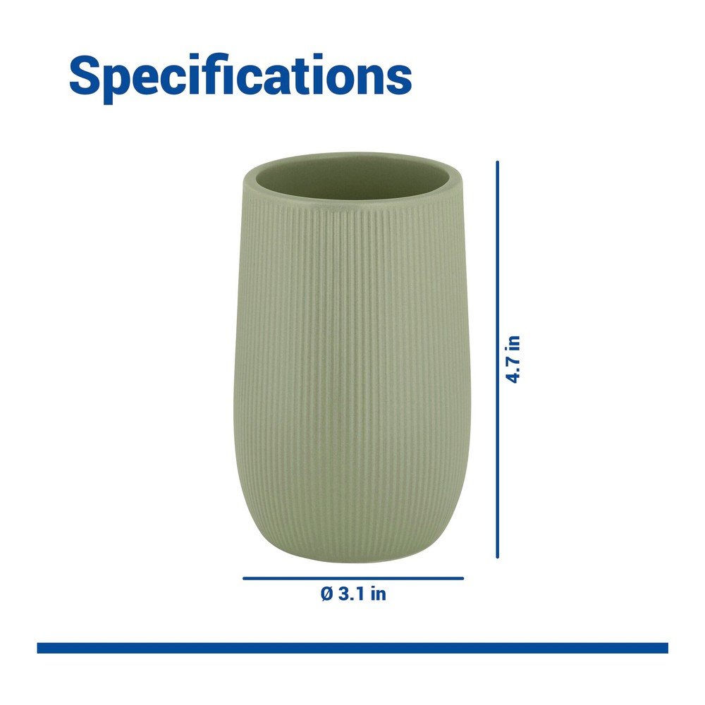 Zielony kubek na szczoteczki do zębów ceramiczny Fablo – Wenko (zdjęcie 4)