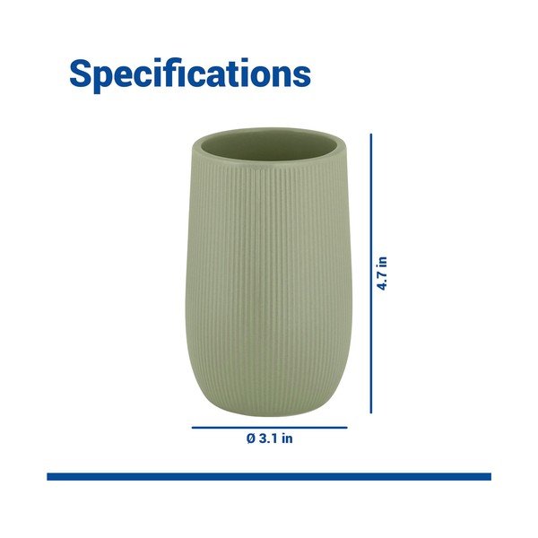 Zielony kubek na szczoteczki do zębów ceramiczny Fablo – Wenko-image-3