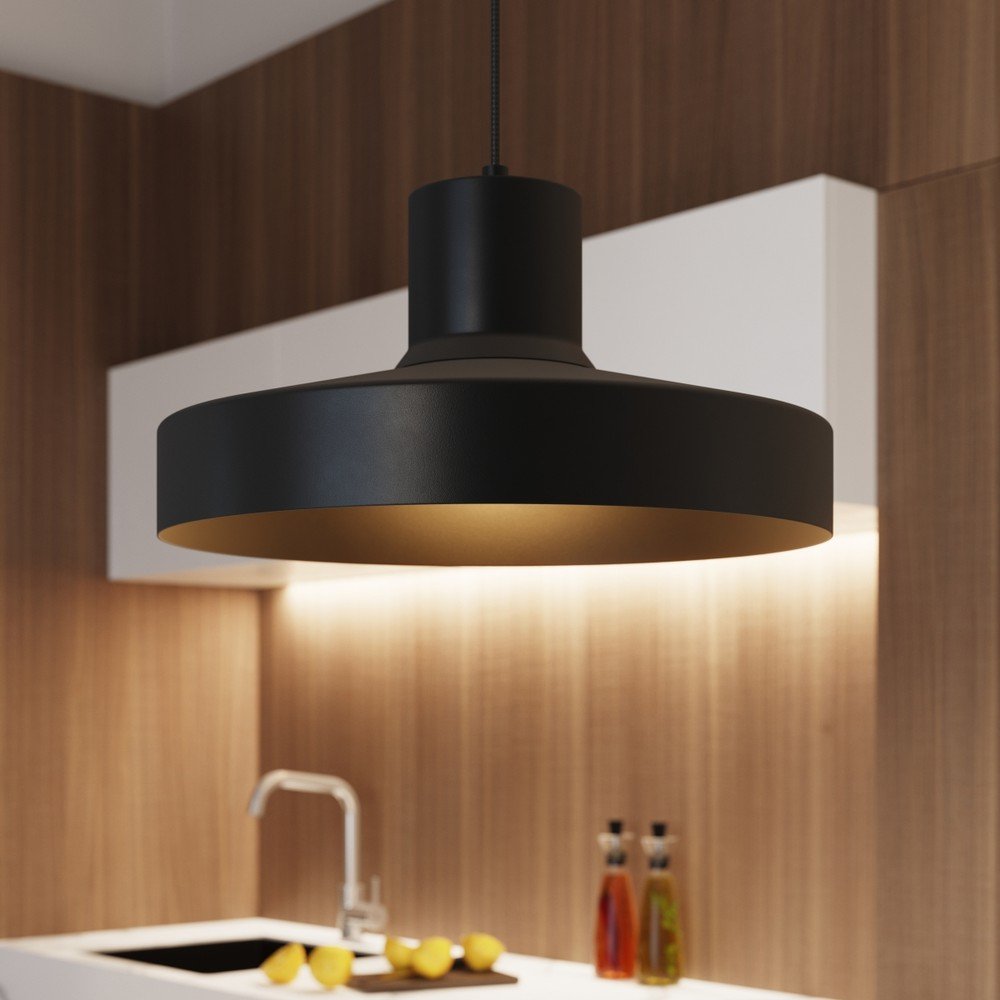 Czarna lampa wisząca ø 35 cm Vito – Sollux (zdjęcie 9)