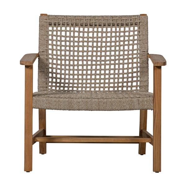 Beżowo-naturalny drewniany fotel ogrodowy Copper – Exotan-image-3