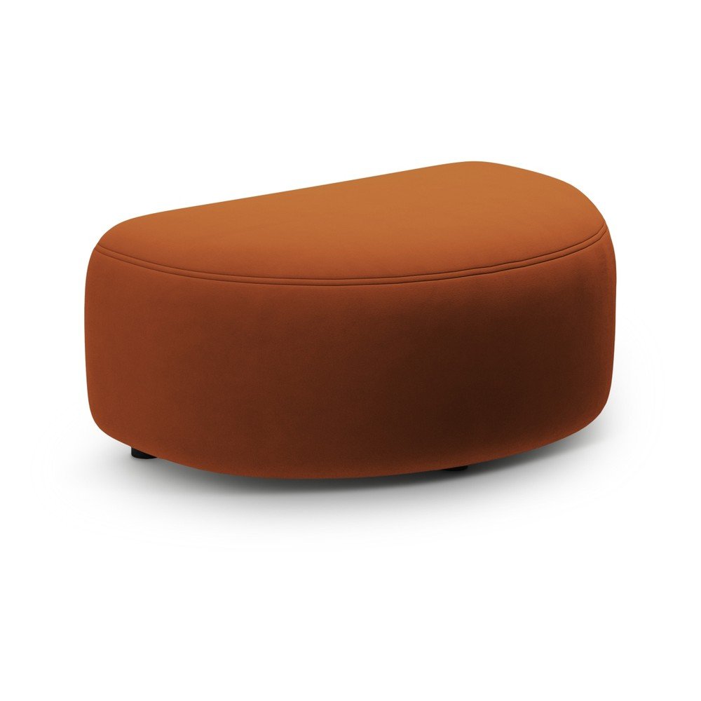 Aksamitny podnóżek w kolorze terakoty Kate – Micadoni