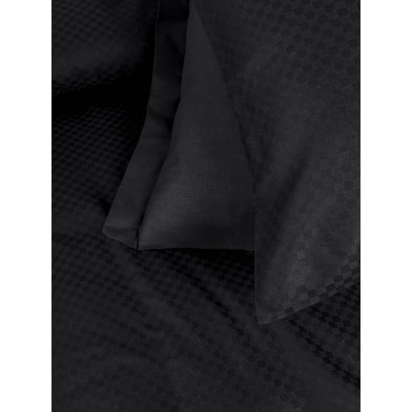 Czarna pościel dwuosobowa z bawełny renforcé 240x220 cm Checkered – Mila Home Luxury-image-3