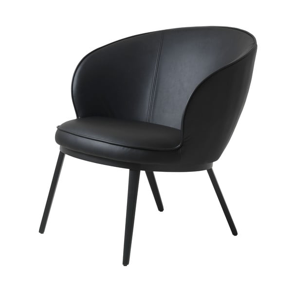 Czarny fotel z imitacji skóry Unique Furniture Gain