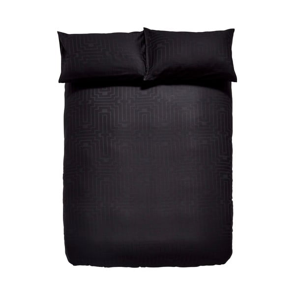 Czarna pościel dwuosobowa z satyny bawełnianej 200x200 cm – Bianca-image-2