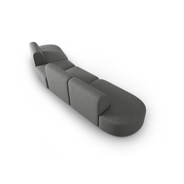 Szara sofa  z tkaniny szenilowej prawostronna 428 cm Paolo – Milo Casa-image-3