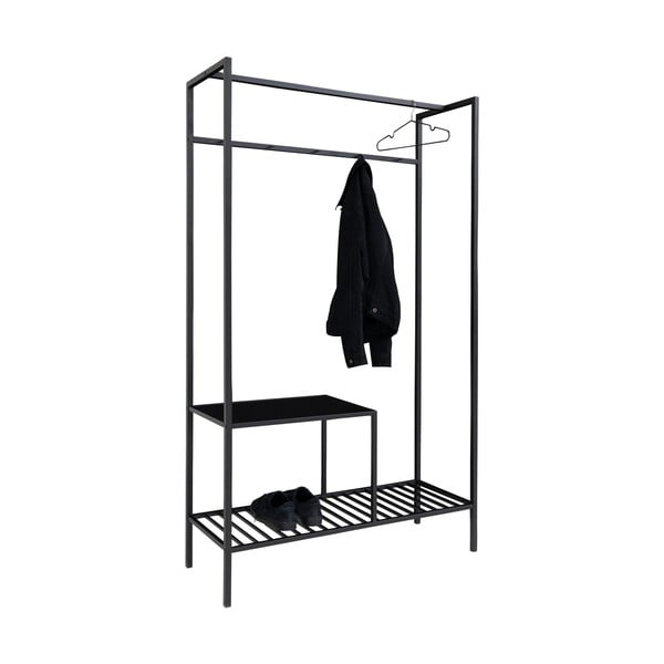 Czarny wielofunkcyjny wieszak z 2 półkami House Nordic Vita, 170x101 cm-image-2