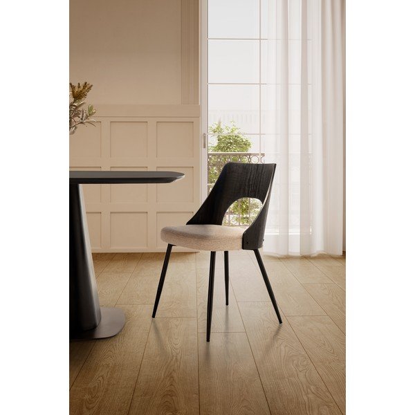 Czarne/kremowe tapicerowane krzesła zestaw 2 szt. Gilda – MOME-image-1