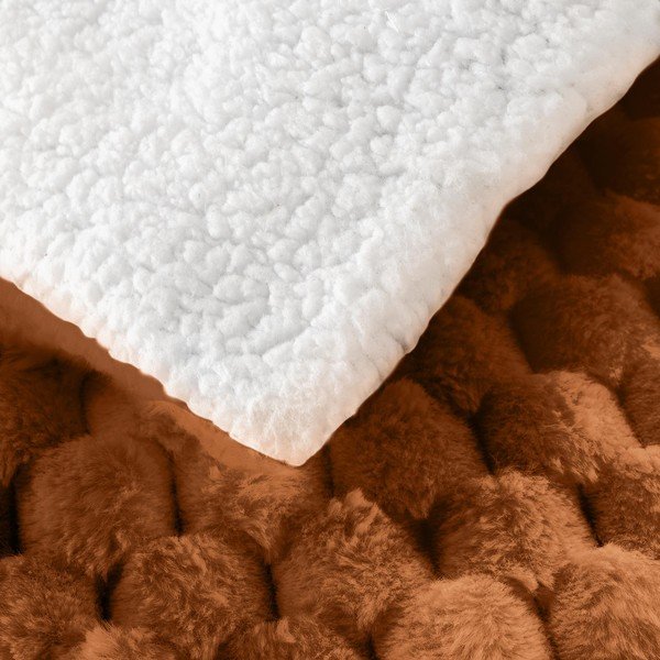 Jasnobrązowy koc z mikropluszu 220x240 cm Frosty – douceur d'intérieur-image-4
