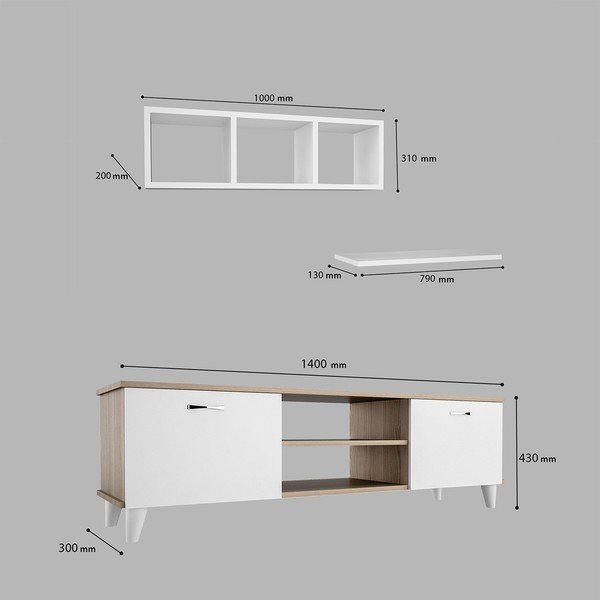 Komplet szafki pod TV i półek Ardin-image-2