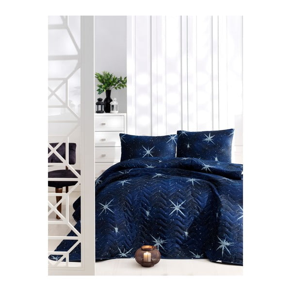 Zestaw bawełnianej narzuty na łóżko i 2 poszewek na poduszki Masso Fico, 200x220 cm