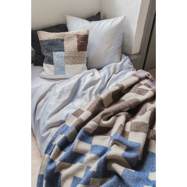 Jasnoszaro-beżowa pościel dwuosobowa z satyny bawełnianej 200x220 cm Diagonal – Mette Ditmer Denmark-image-3