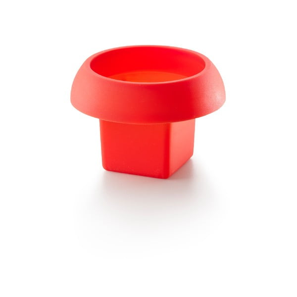Czerwone kwadratowa silikonowa forma do gotowania jajek w mikrofalówce Lékué Ovo, ⌀ 10 cm-image-1