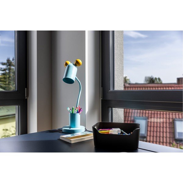 Jasnoniebieska lampa stołowa z metalowym kloszem (wysokość 50 cm) Mouse – GTV-image-3