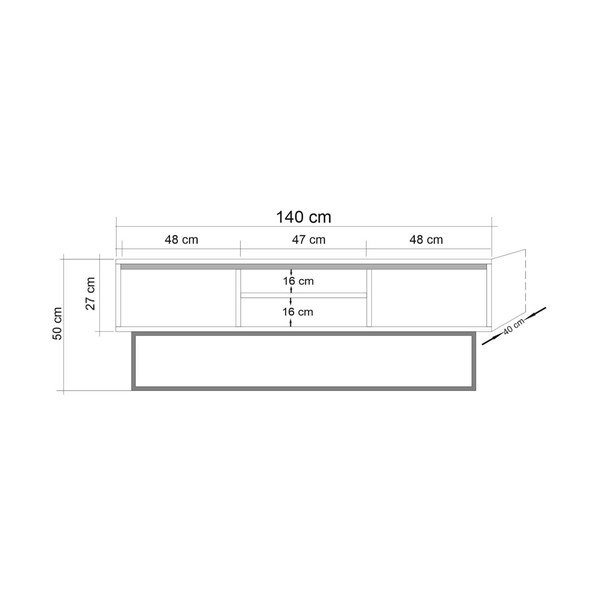 Szafka pod TV Hamide, dł. 140 cm-image-1