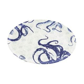 Niebiesko-biały ceramiczny półmisek Villa Altachiara Positano, 40 x 25 cm