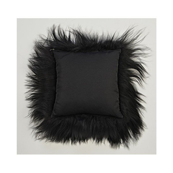 Poduszka futrzana z długim włosiem Blacky, 35x35 cm-image-2