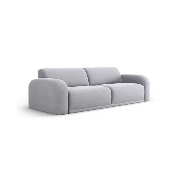 Jasnoszara aksamitna sofa 242 cm Erin – Micadoni Home-image-2
