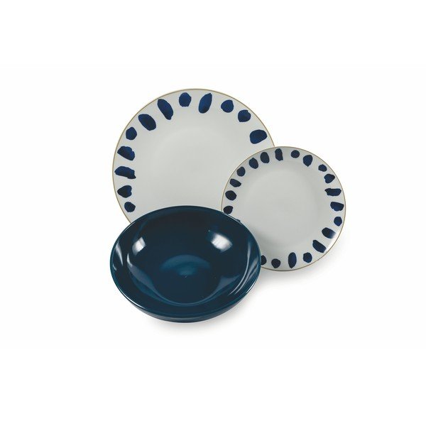18-częściowy komplet naczyń z porcelany i kamionki VDE Tivoli 1996 Blue Masai-image-1