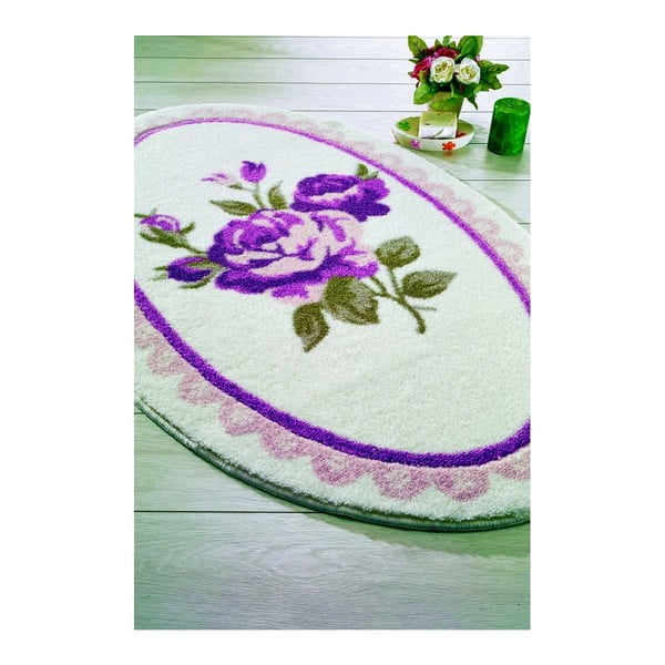 Fioletowy dywanik łazienkowy Confetti Bathmats Rosa, 80x130 cm