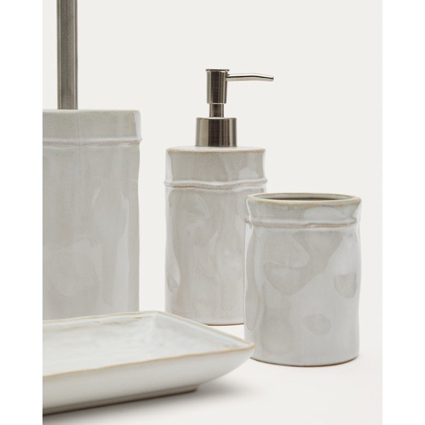 Kremowa ceramiczna szczotka do WC Savel – Kave Home-image-1