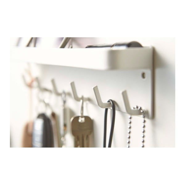 Biały wieszak na klucze z półeczką YAMAZAKI Smart-image-2